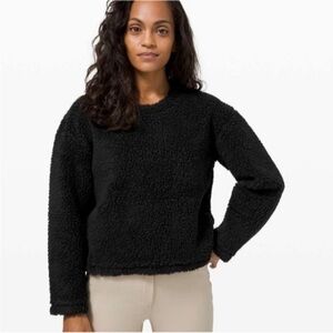 Lululemon Wool Whenever Crew Black Sherpa Teddy Fleece Women’s Size 6